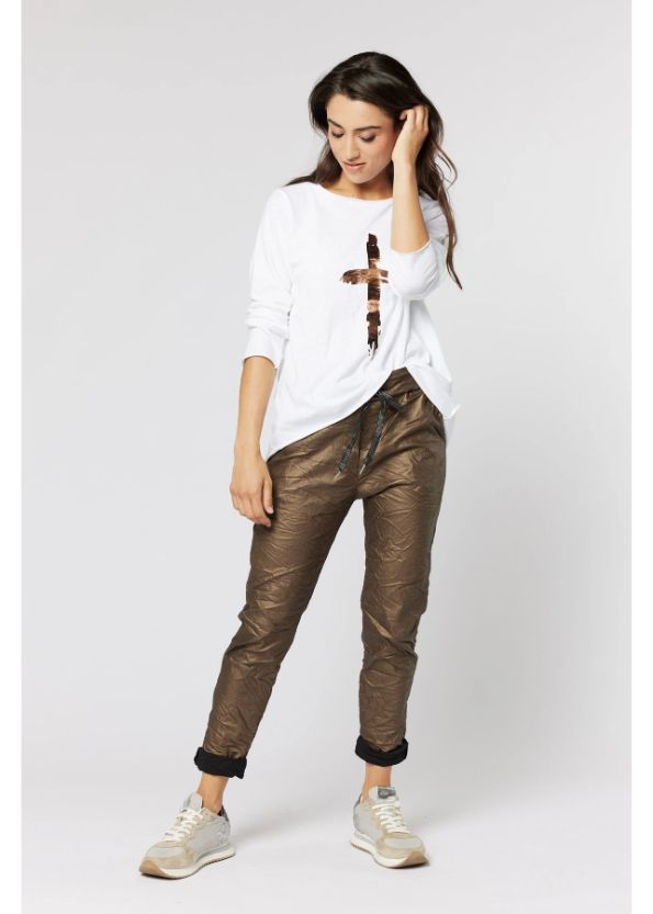 ITALIAN STAR Hot Cross Long Sleeve Tee - Bronze Long Sleeve Tees - Zabecca Living