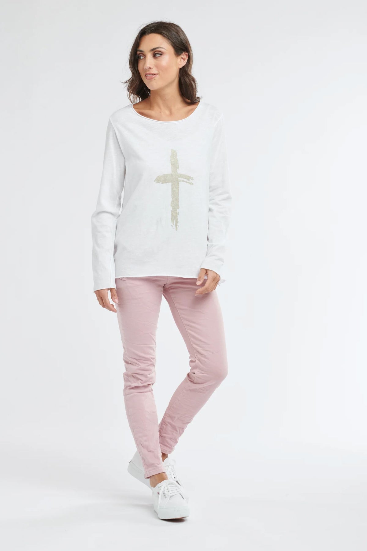 ITALIAN STAR Hot Cross Long Sleeve Tee - Gold Long Sleeve Tee - Zabecca Living