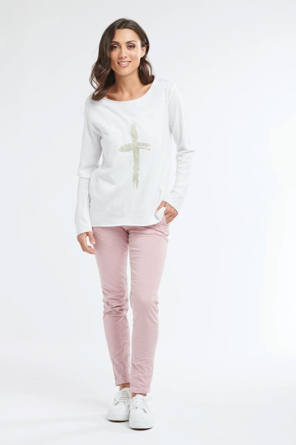ITALIAN STAR Hot Cross Long Sleeve Tee - Gold Long Sleeve Tee - Zabecca Living
