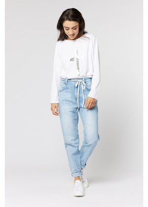 ITALIAN STAR Hot Cross Long Sleeve Tee - Silver Long Sleeve Tees - Zabecca Living