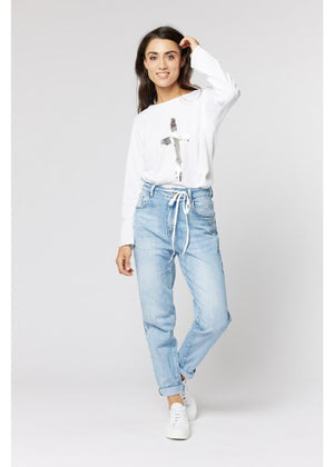 ITALIAN STAR Hot Cross Long Sleeve Tee - Silver Long Sleeve Tees - Zabecca Living