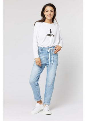 ITALIAN STAR Hot Cross Long Sleeve Tee - Silver Long Sleeve Tees - Zabecca Living