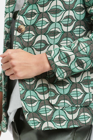 ITALIAN STAR Jacquard Lucille Jacket - Mint Jackets + Coats - Zabecca Living