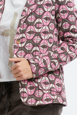 ITALIAN STAR Jacquard Lucille Jacket - Pink Jackets + Coats - Zabecca Living