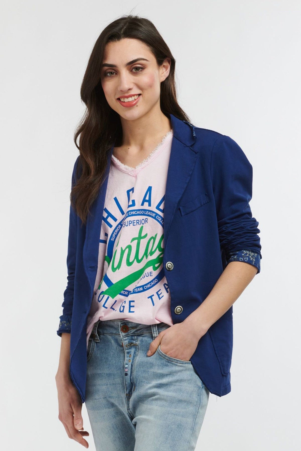 ITALIAN STAR Loafer Jacket - Sapphire Jackets + Coats - Zabecca Living