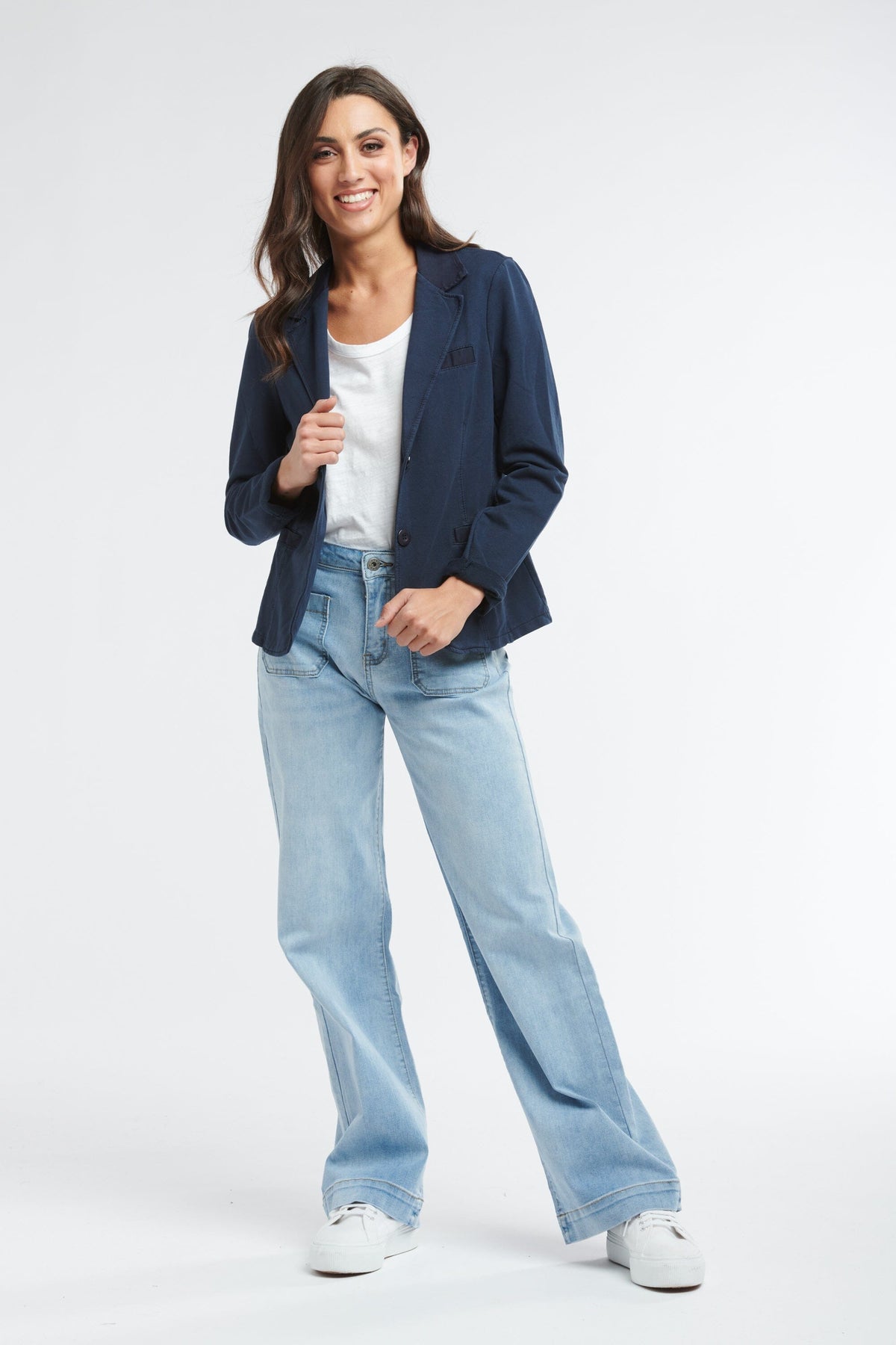 ITALIAN STAR Maha Blazer - Navy Jackets + Coats - Zabecca Living