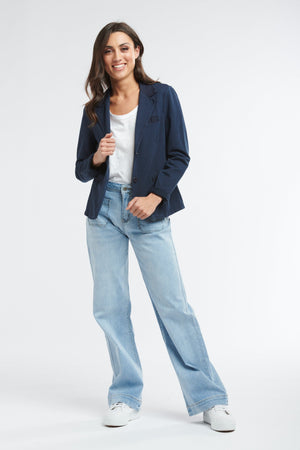 ITALIAN STAR Maha Blazer - Navy Jackets + Coats - Zabecca Living