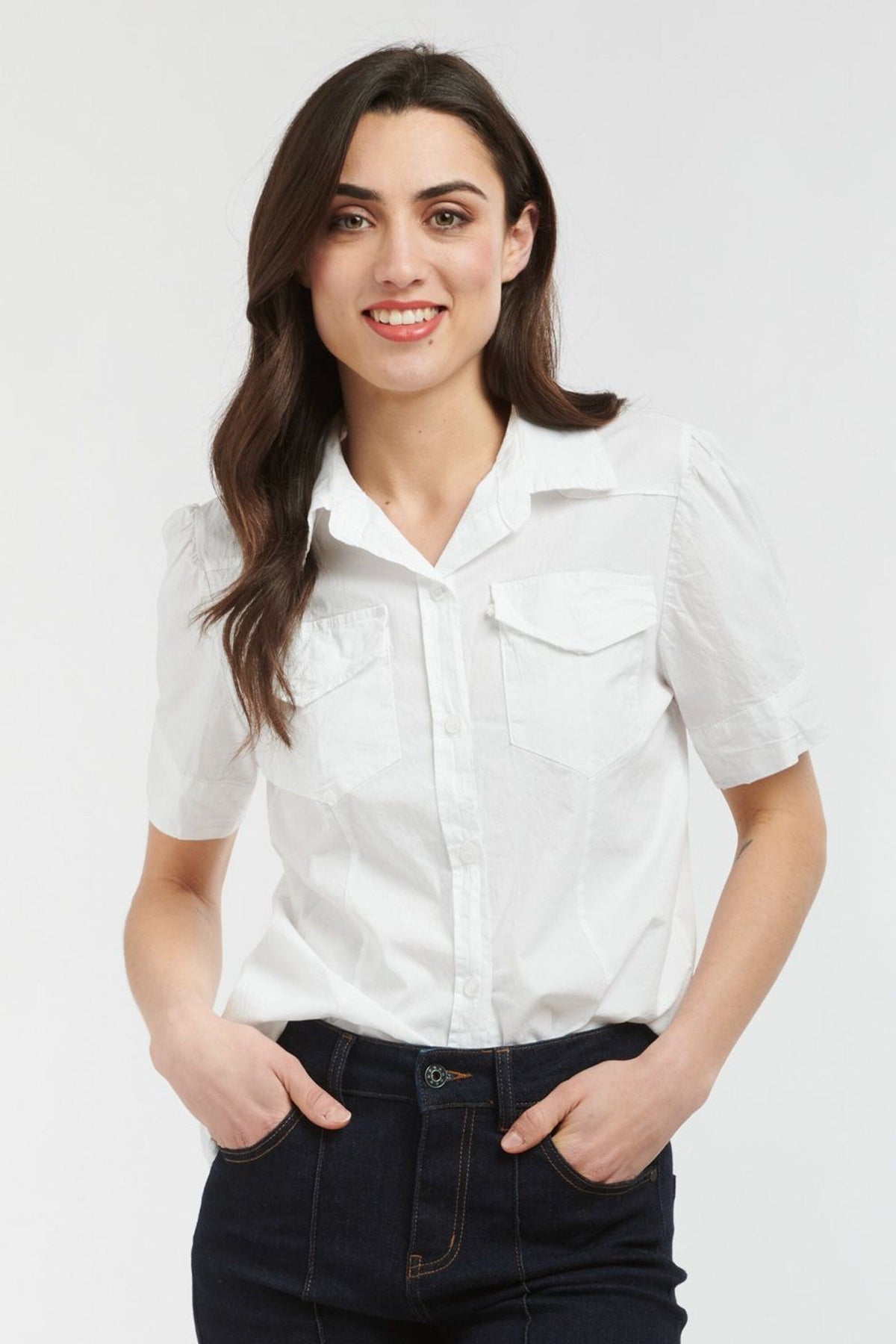 ITALIAN STAR Oaklahoma Poplin Shirt - White Shirts & Blouses - Zabecca Living