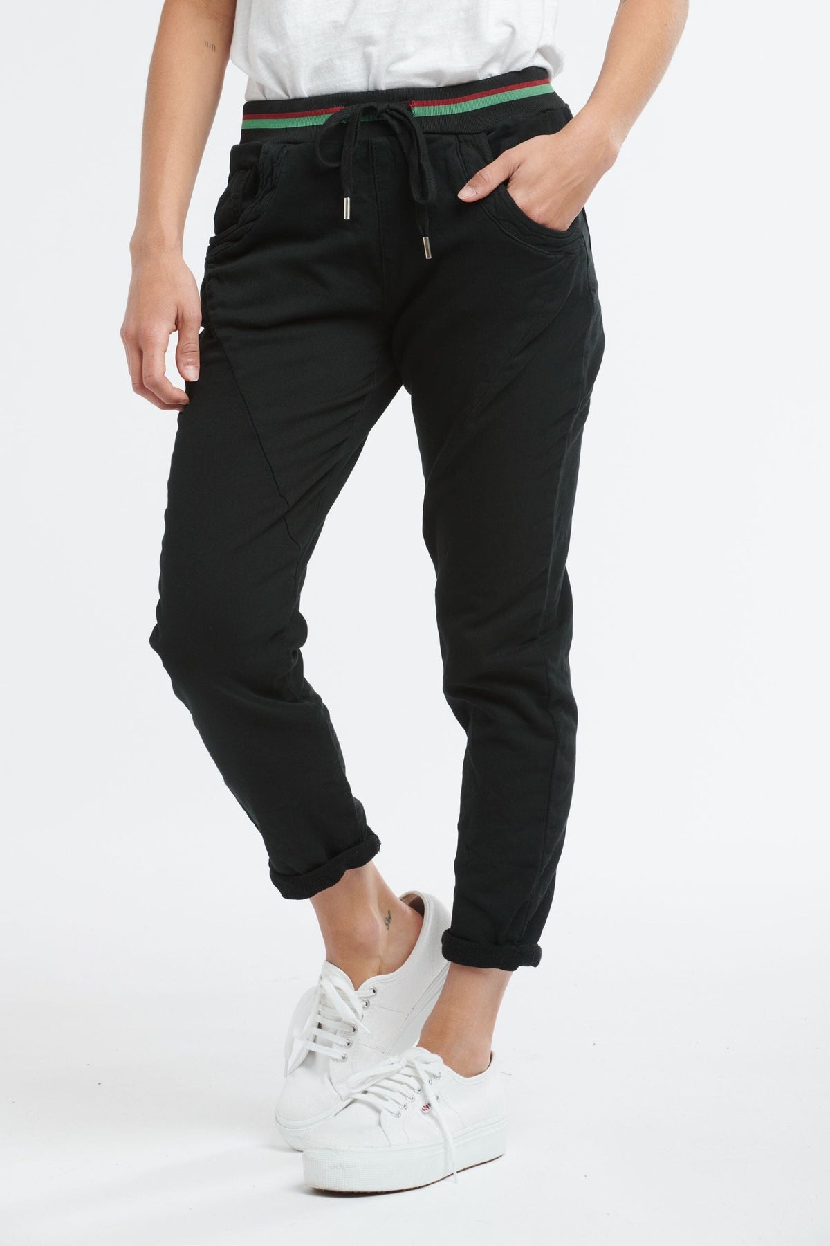 ITALIAN STAR Ralph Jogger Jeans - Black JEANS - Zabecca Living