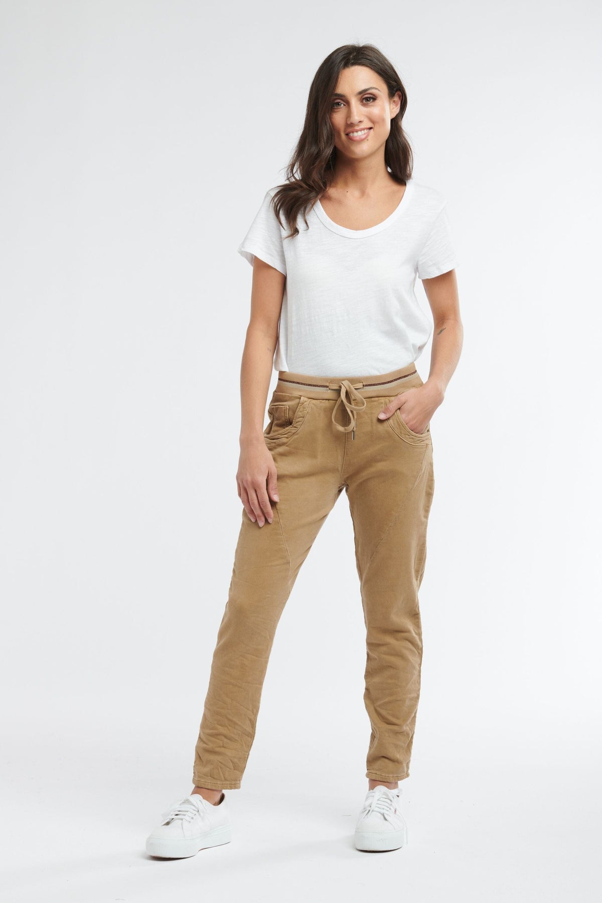 ITALIAN STAR Ralph Jogger Jeans - Caramel JEANS - Zabecca Living