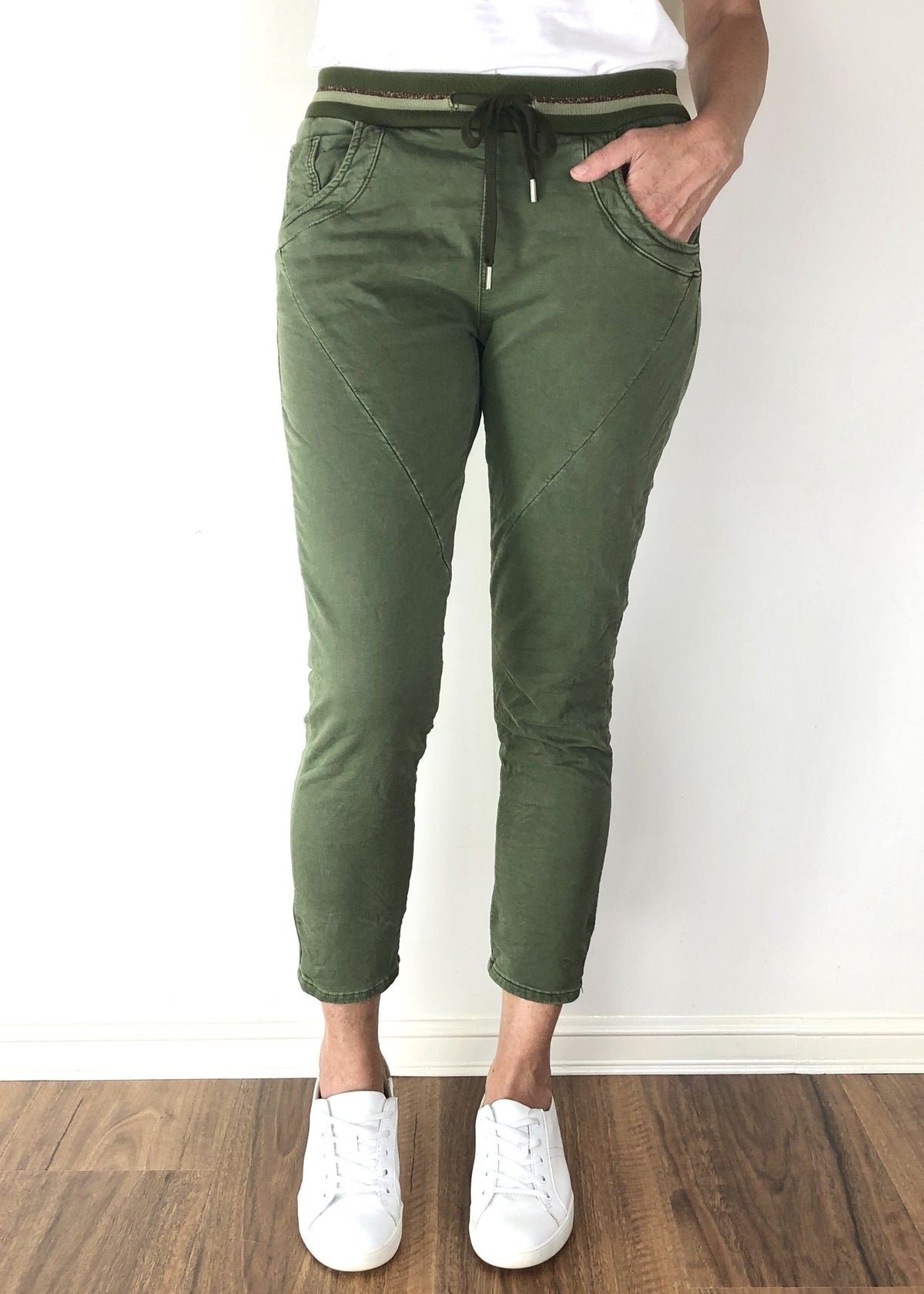 ITALIAN STAR Ralph Jogger Jeans - Khaki JEANS - Zabecca Living