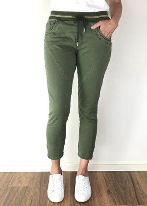 ITALIAN STAR Ralph Jogger Jeans - Khaki JEANS - Zabecca Living