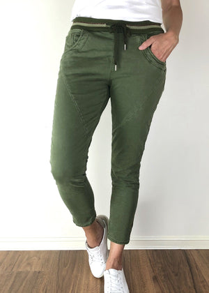 ITALIAN STAR Ralph Jogger Jeans - Khaki JEANS - Zabecca Living