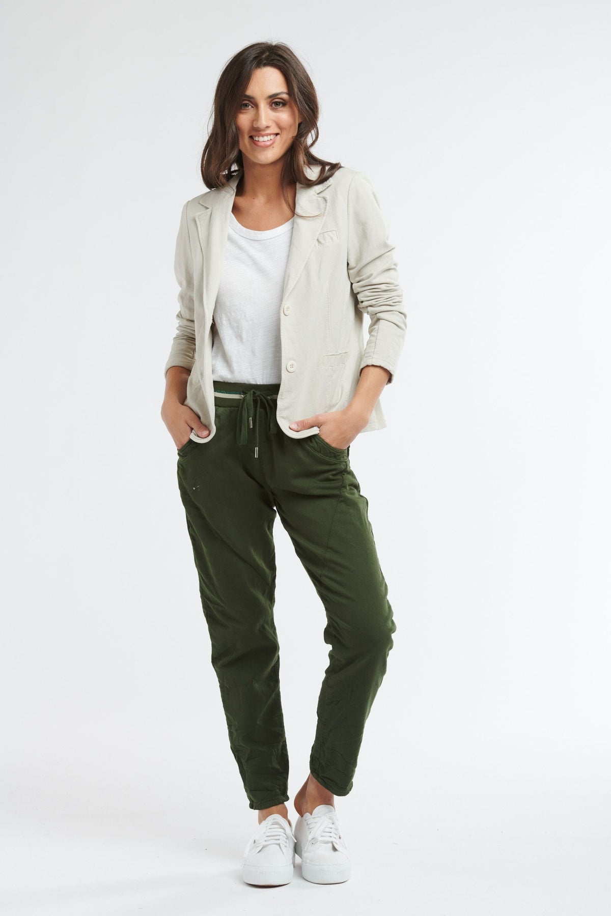 ITALIAN STAR Ralph Jogger Jeans - Olive JEANS - Zabecca Living