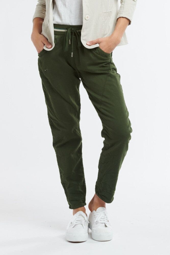 ITALIAN STAR Ralph Jogger Jeans - Olive JEANS - Zabecca Living
