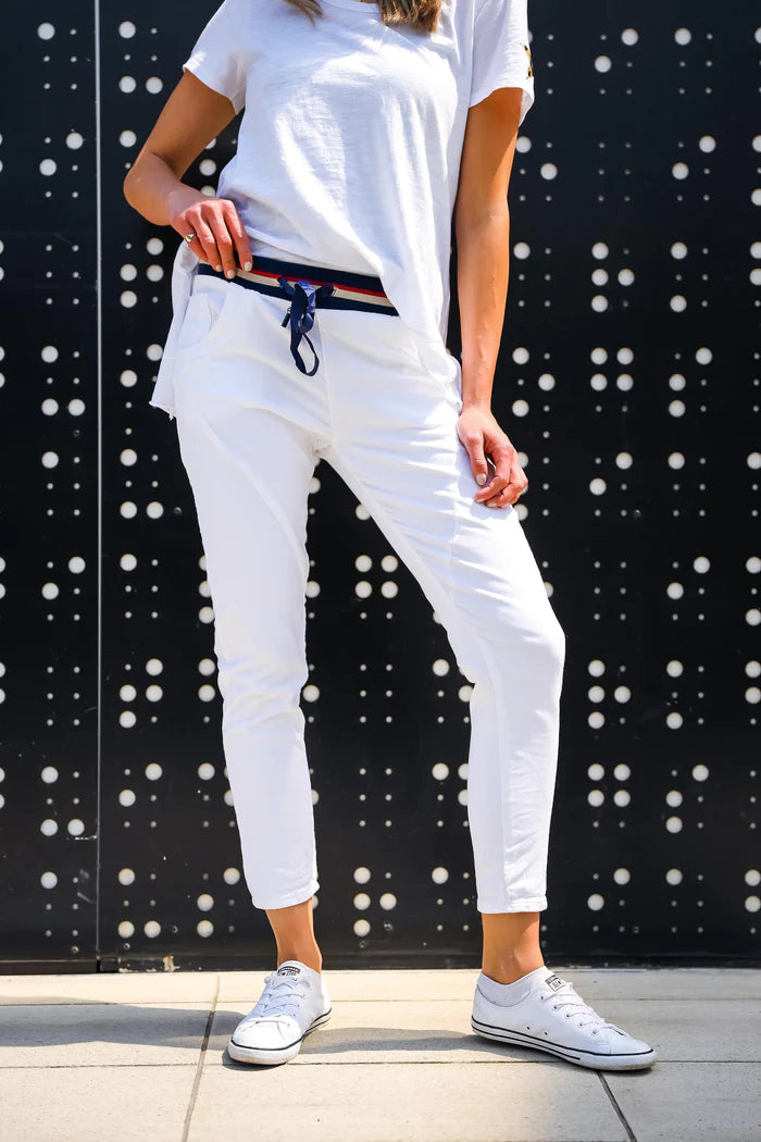ITALIAN STAR Ralph Jogger Jeans - White JEANS - Zabecca Living