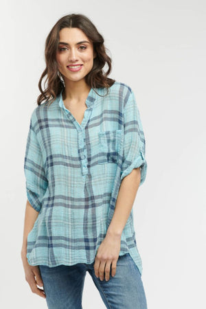 ITALIAN STAR Rodeo Shirt - Celeste Blue Shirts & Blouses - Zabecca Living