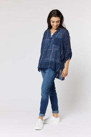 ITALIAN STAR Rodeo Shirt - Navy Shirts & Blouses - Zabecca Living