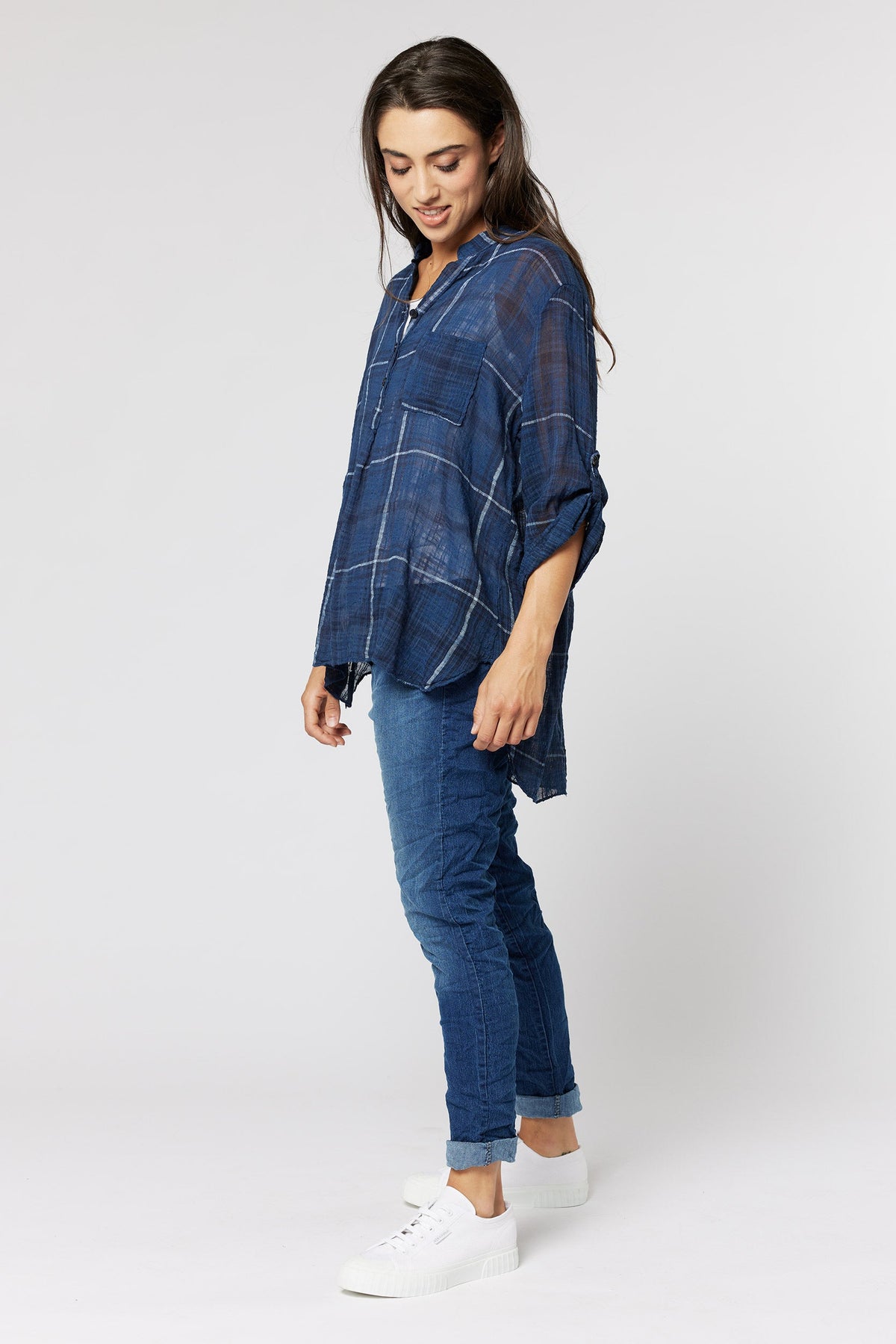 ITALIAN STAR Rodeo Shirt - Navy Shirts & Blouses - Zabecca Living