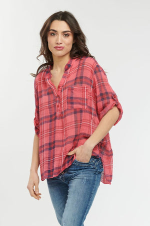 ITALIAN STAR Rodeo Shirt - Red Poppy Shirts & Blouses - Zabecca Living