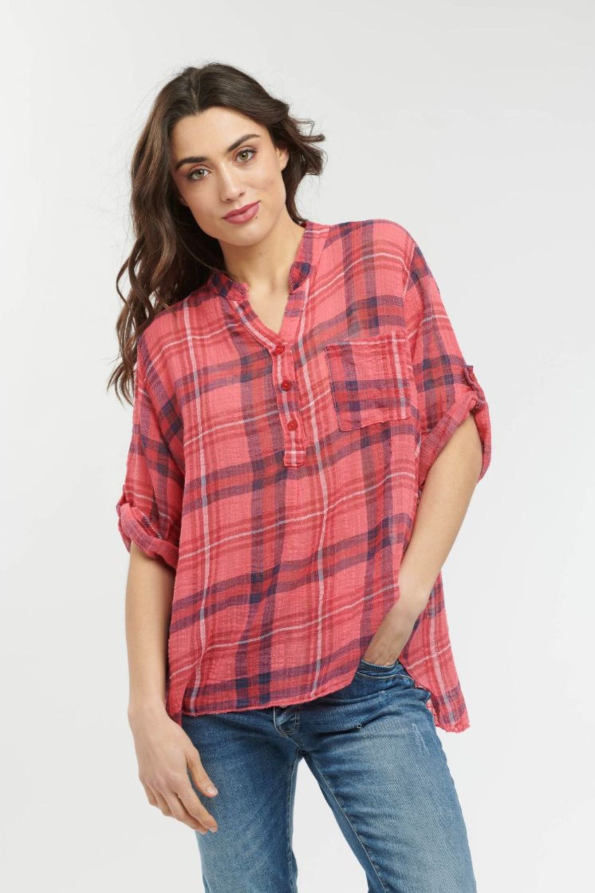 ITALIAN STAR Rodeo Shirt - Red Poppy Shirts & Blouses - Zabecca Living