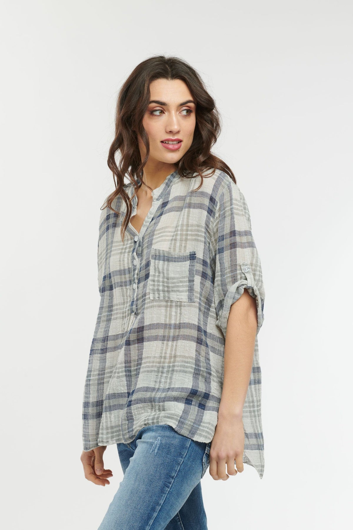 ITALIAN STAR Rodeo Shirt - Soft Grey Shirts & Blouses - Zabecca Living