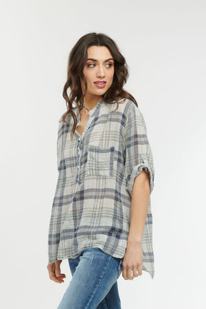 ITALIAN STAR Rodeo Shirt - Soft Grey Shirts & Blouses - Zabecca Living