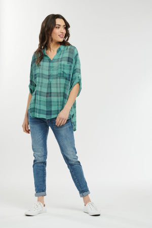 ITALIAN STAR Rodeo Shirt - Teal Shirts & Blouses - Zabecca Living