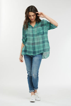 ITALIAN STAR Rodeo Shirt - Teal Shirts & Blouses - Zabecca Living