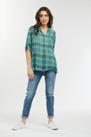 ITALIAN STAR Rodeo Shirt - Teal Shirts & Blouses - Zabecca Living