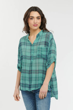 ITALIAN STAR Rodeo Shirt - Teal Shirts & Blouses - Zabecca Living