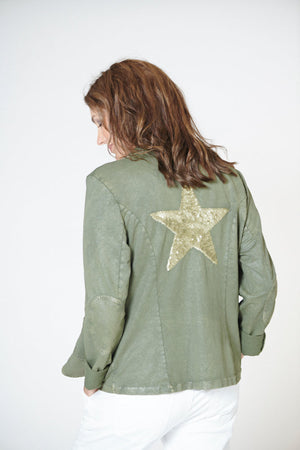 ITALIAN STAR Star Back Jacket - Khaki Jackets + Coats - Zabecca Living