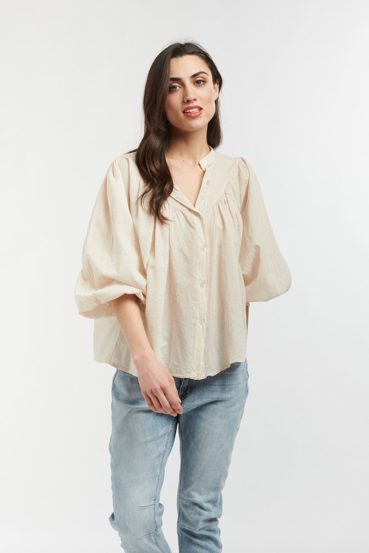 ITALIAN STAR Sybil Blouse - Beige Shirts & Blouses - Zabecca Living