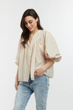 ITALIAN STAR Sybil Blouse - Beige Shirts & Blouses - Zabecca Living