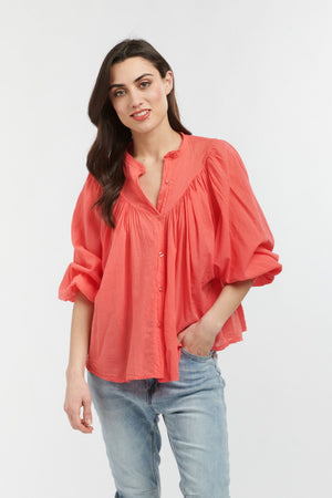 ITALIAN STAR Sybil Blouse - Corallo Shirts & Blouses - Zabecca Living