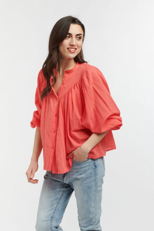 ITALIAN STAR Sybil Blouse - Corallo Shirts & Blouses - Zabecca Living