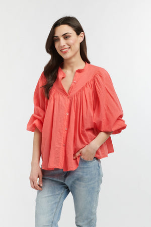 ITALIAN STAR Sybil Blouse - Corallo Shirts & Blouses - Zabecca Living