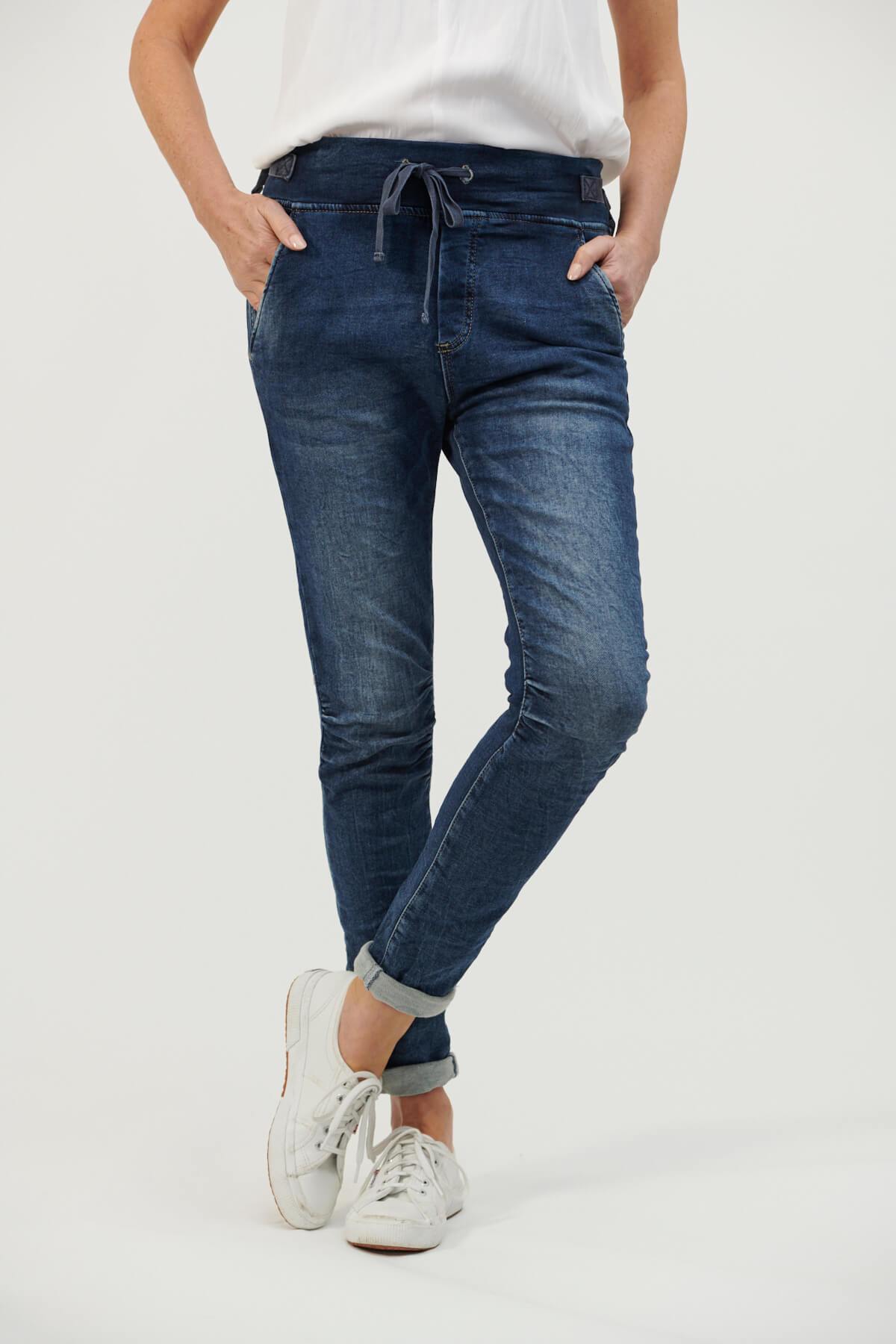 ITALIAN STAR Tie Waist Denim Jogger Jeans - Zabecca Living