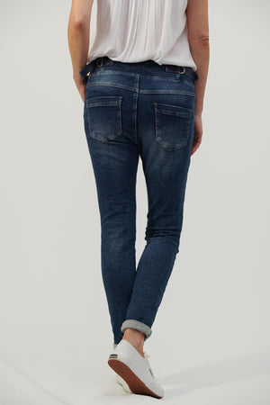 ITALIAN STAR Tie Waist Denim Jogger Jeans - Zabecca Living