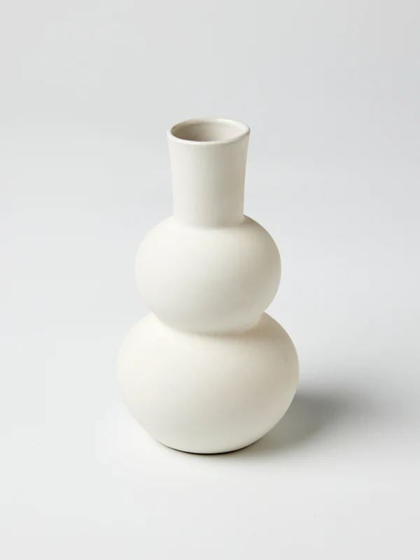 JONES & CO Happy Vase - Small Triple Pure White VASE - Zabecca Living
