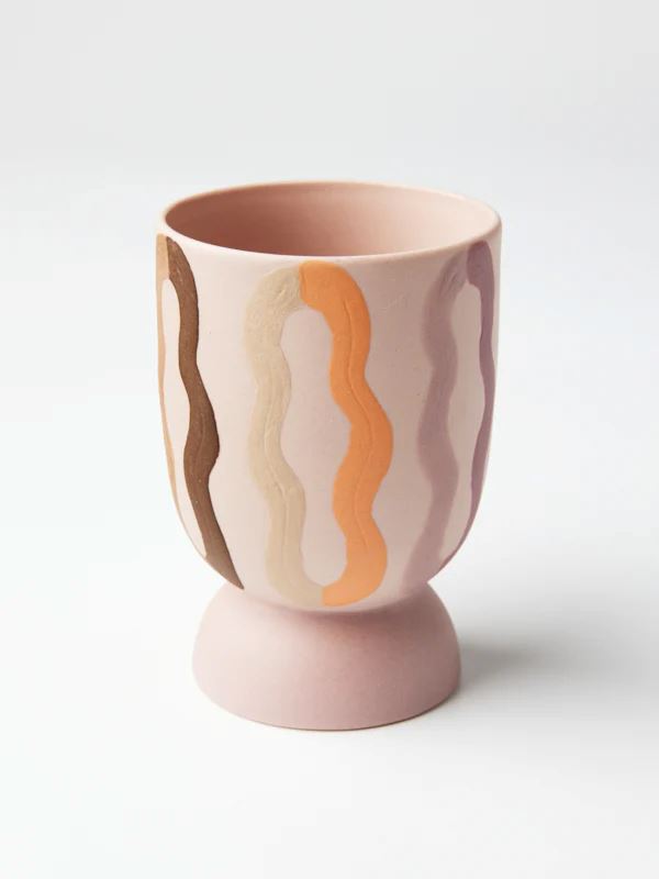JONES & CO Loopy Tall Planter - Pink POT - Zabecca Living