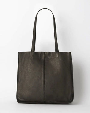 JUJU & CO Baby Unlined Leather Tote - Black bag - Zabecca Living