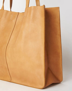 JUJU & CO Baby Unlined Leather Tote - Tan bag - Zabecca Living