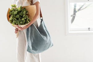 JUJU & CO Beach Jute Slouchy - French Blue bag - Zabecca Living