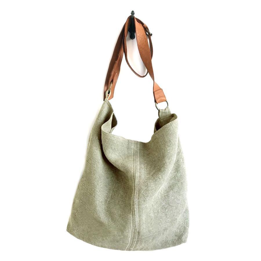 JUJU & CO Beach Jute Slouchy - Khaki bag - Zabecca Living