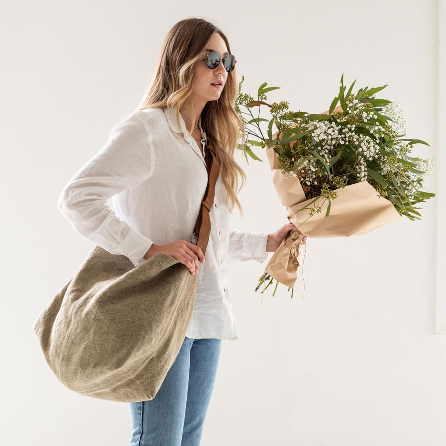 JUJU & CO Beach Jute Slouchy - Khaki bag - Zabecca Living