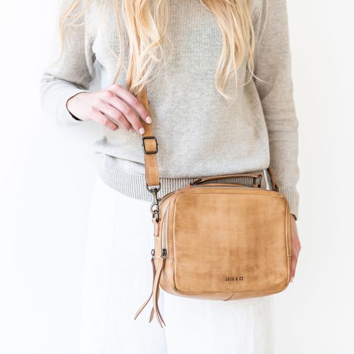 JUJU & CO Berlin Bag - Natural Leather bag - Zabecca Living