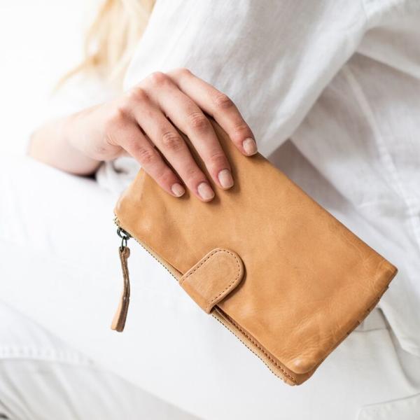 JUJU & CO Large Capri Wallet - Natural Leather WALLET - Zabecca Living