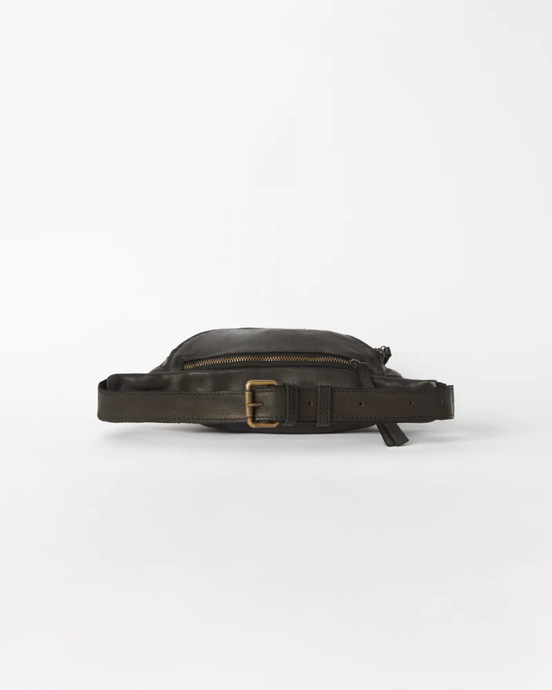 JUJU & CO Leather Bumbag - Black bag - Zabecca Living