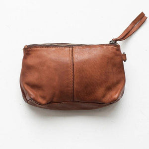 JUJU & CO Small Leather Essential Pouch - Cognac bag - Zabecca Living